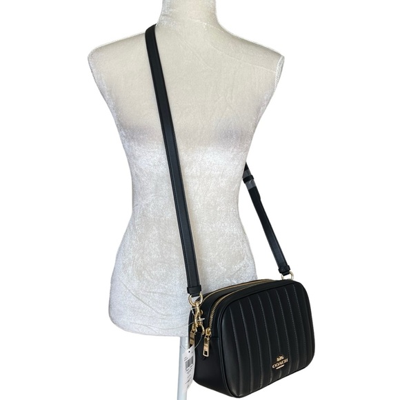 Coach Jes Crossbody Bag with Puffy Linear Quilting C1569 Black Gold Hardware - Picture 5 of 15